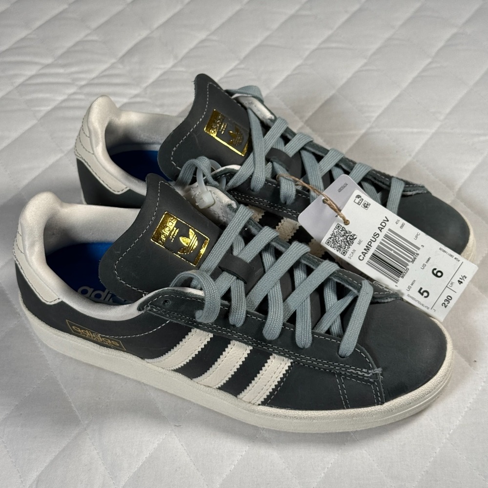 Adidas Campus ADV Gray White Skate Shoes Men's 5 Women's 6